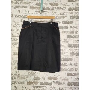 Vintage Lauren Jean Co Ralph Lauren Black Skirt Size 16 Leather Trim Equestrian